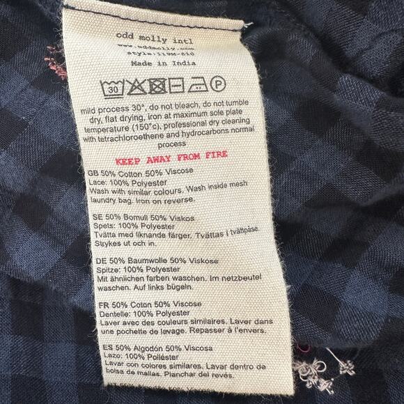 Odd Molly Dress Embroidered floral flare sleeves lace witchy whimsigoth Small XS - Picture 13 of 16